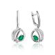 Classy Silver Dangle Earrings With Agate And Crystals, image 