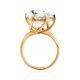 Golden Cocktail Ring With Bold White Crystal, Ring Size: 8.5 / 18.5, image , picture 3