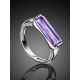 Geometric Silver Ring With Violet Crystal, Ring Size: 6.5 / 17, image , picture 2