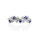 Refined Silver Ring With Blue And White Crystals, Ring Size: 6 / 16.5, image , picture 3