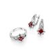 Elegant Silver Garnet Ring With Crystals, Ring Size: 5.5 / 16, image , picture 4