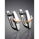 Silver Earrings With Diamonds And Golden Accents The Diva, image , picture 2
