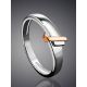 Silver Ring With Diamond And Golden Detail The Diva, Ring Size: 6 / 16.5, image , picture 2