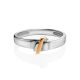 Silver Ring With Diamond And Golden Detail The Diva, Ring Size: 6 / 16.5, image , picture 3