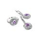 Silver Ring With Bold Amethyst And White Crystals, Ring Size: 8 / 18, image , picture 5