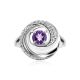 Silver Ring With Bold Amethyst And White Crystals, Ring Size: 8 / 18, image , picture 3
