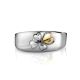 Silver Gold Diamond Ring With Clover Shaped Details The Diva, Ring Size: 7 / 17.5, image , picture 3