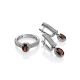 Silver Garnet Ring With White Crystals, Ring Size: 6.5 / 17, image , picture 4