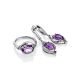 Silver Ring With Bold Amethyst And Crystals, Ring Size: 7 / 17.5, image , picture 4