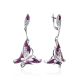 Silver Crystal Butterfly Dangle Earrings The Jungle, image 