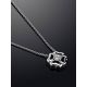 Romantic Silver Necklace With Four Petal Pendant And Crystal, image , picture 2
