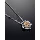 Cute Silver Necklace With Diamond And Gold Detail The Diva, image , picture 2
