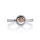 Geometric Silver Ring With Diamond And Gold Detail The Diva, Ring Size: 6 / 16.5, image , picture 3
