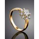 Elegant Gold Plated Ring With Crystals, Ring Size: 6.5 / 17, image , picture 2