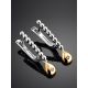 Silver Earrings With Golden Diamond Dangles The Diva, image , picture 2
