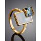 Gold Topaz Ring With Nacre, Ring Size: 6 / 16.5, image , picture 2