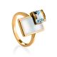 Gold Topaz Ring With Nacre, Ring Size: 6 / 16.5, image 