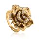 Bold Golden Transformer Ring With Crystals, Ring Size: 8 / 18, image 
