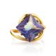 Bold Golden Ring With Synthetic Alexandrite, Ring Size: 7 / 17.5, image , picture 4