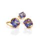 Bold Golden Earrings With Synthetic Alexandrite, image , picture 4
