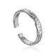 ​Contemporary crumbled texture one-size silver ring The Liquid, Ring Size: Adjustable, image 