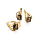 Elegant Golden Earrings With Smoky Quartz, image , picture 5
