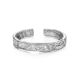 ​Contemporary crumbled texture one-size silver ring The Liquid, Ring Size: Adjustable, image , picture 3