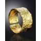 Trendy Textured Gold Plated Silver Ring The Liquid, Ring Size: Adjustable, image , picture 2