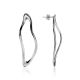 Smooth Stylish Silver Earrings The Liquid, image 