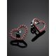 Heart Shaped Studs With Red Crystals The Aurora								, image , picture 2