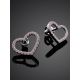 Sparkling Heart Shaped Studs With Light Pink Crystals The Aurora, image , picture 2