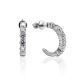 Silver Studs With White Crystals							, image 