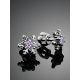 Silver Snowflake Stud Earrings With Lilac Crystals The Aurora							, image , picture 2