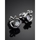 Silver Stud Earrings With White Crystals The Aurora								, image , picture 2