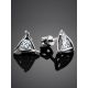 Triangle Silver Studs With Crystals The Aurora								, image , picture 2