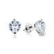 White Crystal Stud Earrings In Silver The Aurora						, image 