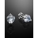 White Crystal Stud Earrings In Silver The Aurora						, image , picture 2