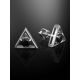 Triangle Silver Studs With Black Crystals The Aurora								, image , picture 2