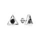 Triangle Silver Studs With Black Crystals The Aurora								, image 