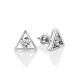 Silver Studs With White Crystals The Aurora							, image 