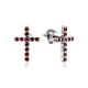 Cross Design Silver Studs With Crystals The Aurora						, image 