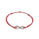 Red Lace Friendship Bracelet With Crystal Infinity Charm						, Length: 16, image 