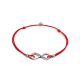 Red Lace Friendship Bracelet With Crystal Infinity Charm						, Length: 18, image 