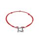 Red Lace Friendship Bracelet With Black Crystal Charm							, Length: 16, image 