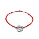 Red Lace Friendship Bracelet With Lotus Charm 							, Length: 16, image 