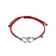 Red Lace Friendship With Linked Heart Charm								, image 