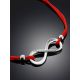 Red Lace Friendship Bracelet With Crystal Infinity Charm						, Length: 18, image , picture 2