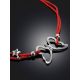 Red Lace Friendship Bracelet With Butterfly Charm, image , picture 2