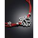 Red Lace Friendship Bracelet With Lotus Charm 							, Length: 20, image , picture 2