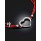 Red Lace Friendship Bracelet With Heart Charm						, image , picture 2